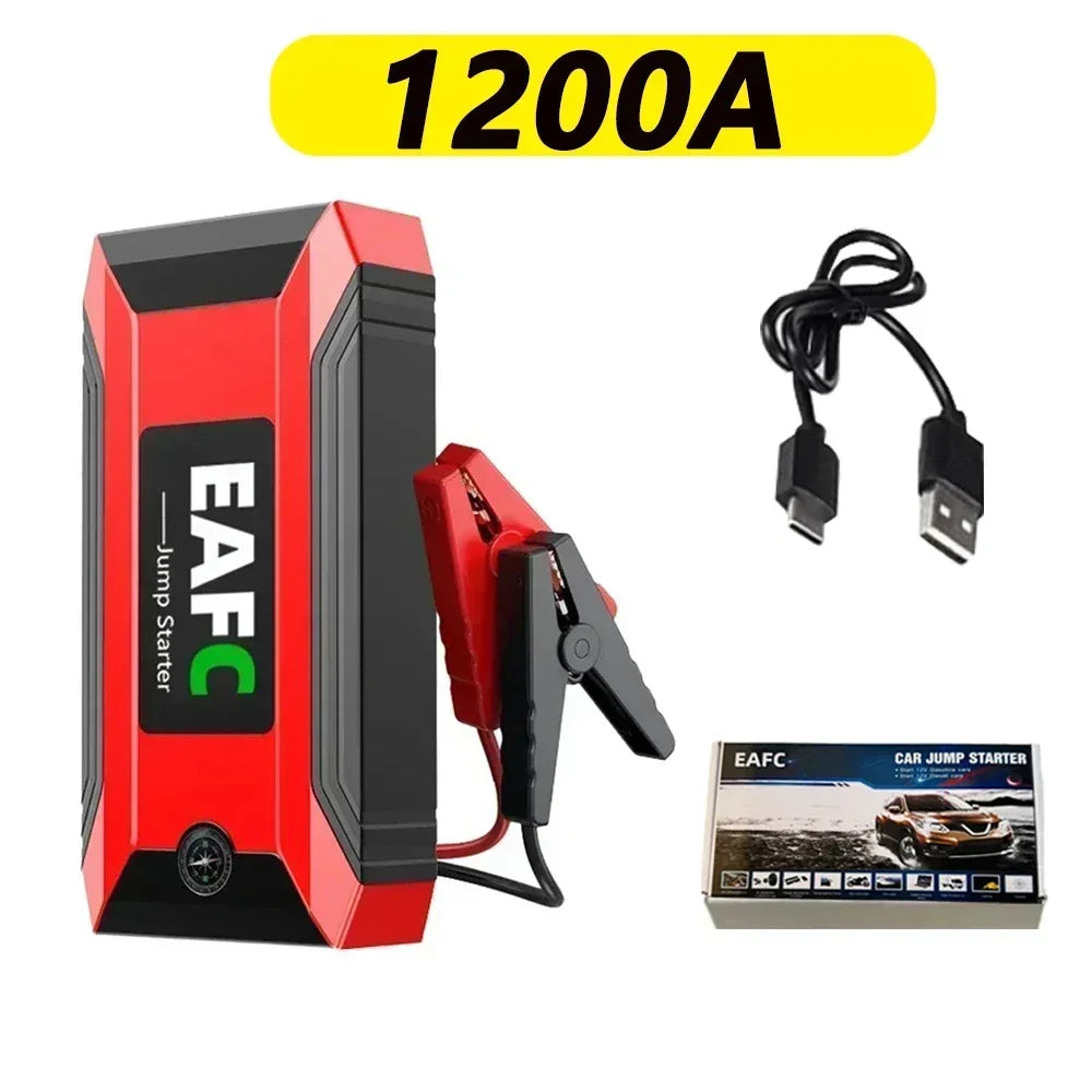 New 2000A/1200A Portable Car Jump Starter Power Bank Car Booster Charger 12V Starting Device Petrol Diesel Car Emergency Booster