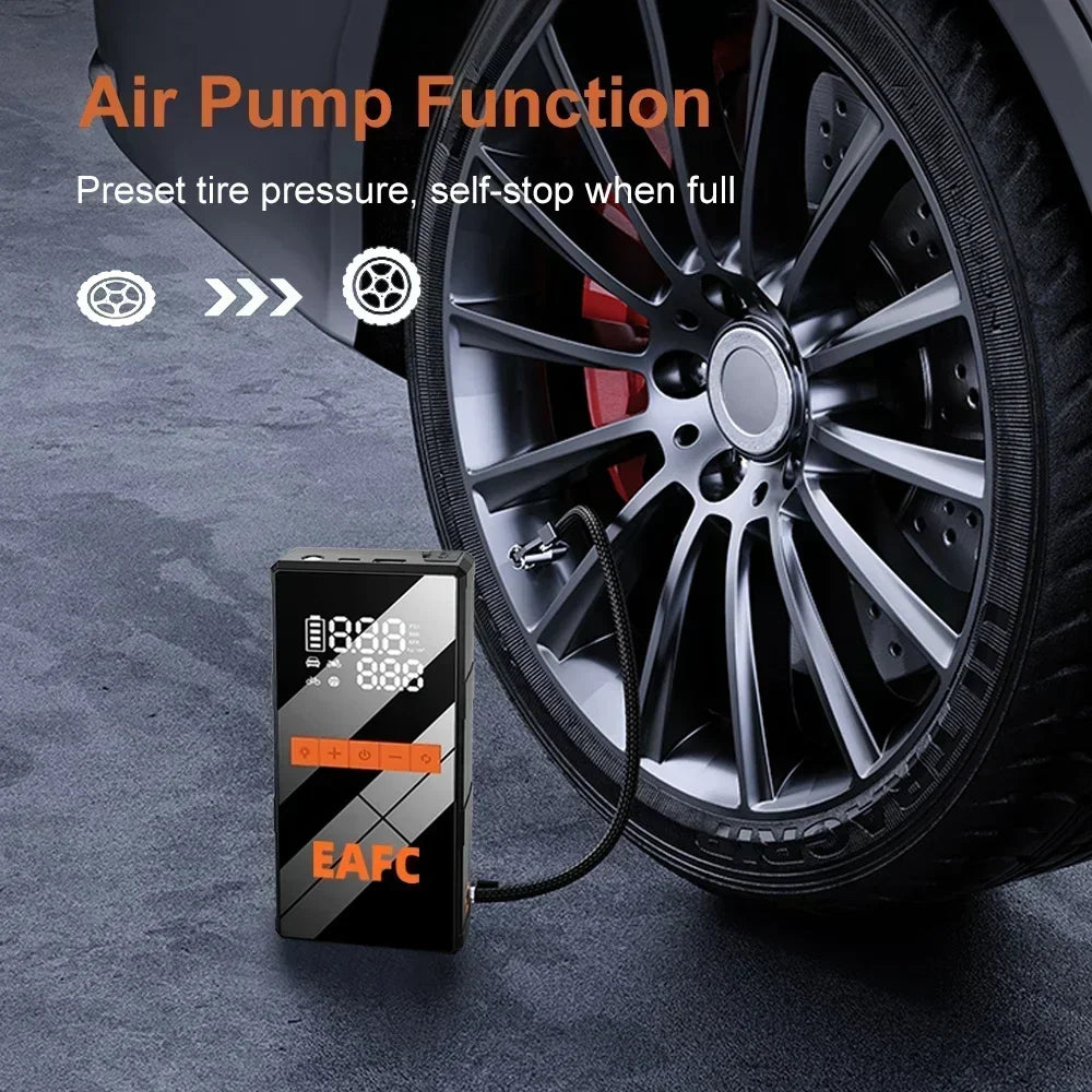 12V Car Jump Starter 4 In 1 Car Wireless Tire Inflator Pump