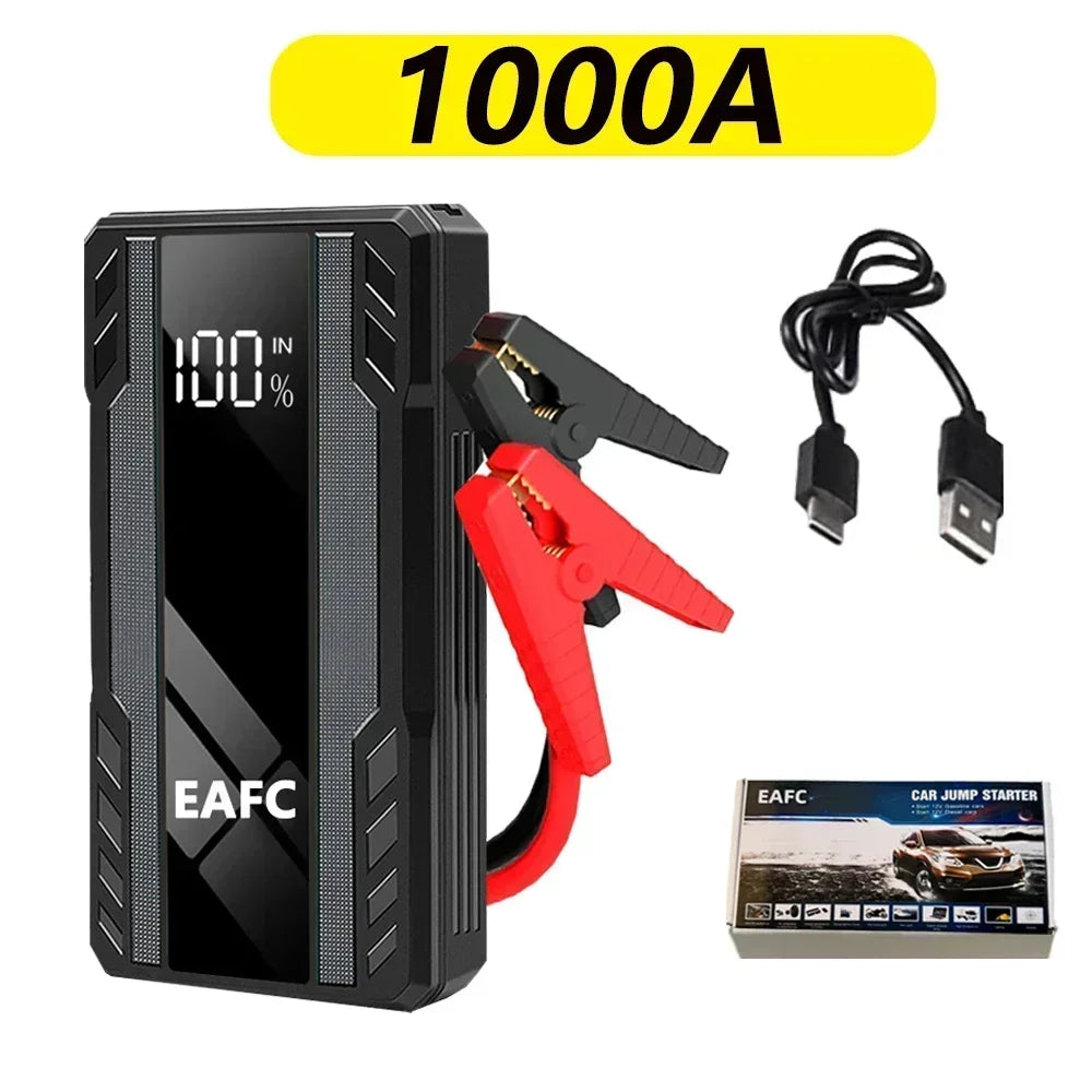 New 2000A/1200A Portable Car Jump Starter Power Bank Car Booster Charger 12V Starting Device Petrol Diesel Car Emergency Booster