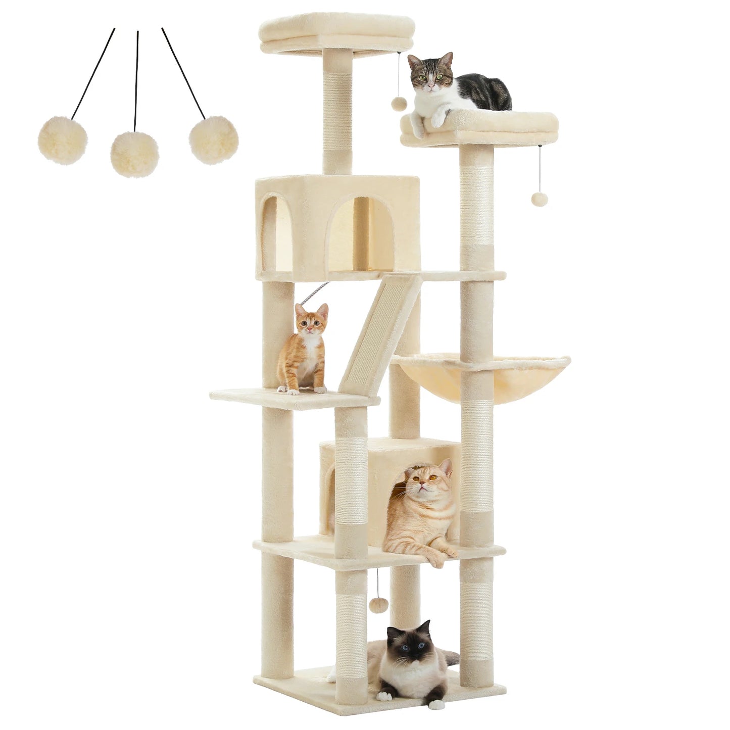 Cat Tower for Indoor Cats Multi-Level Plush Cat Condo