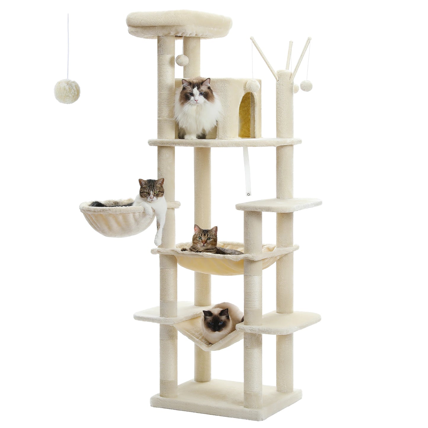 Cat Tower for Indoor Cats Multi-Level Plush Cat Condo