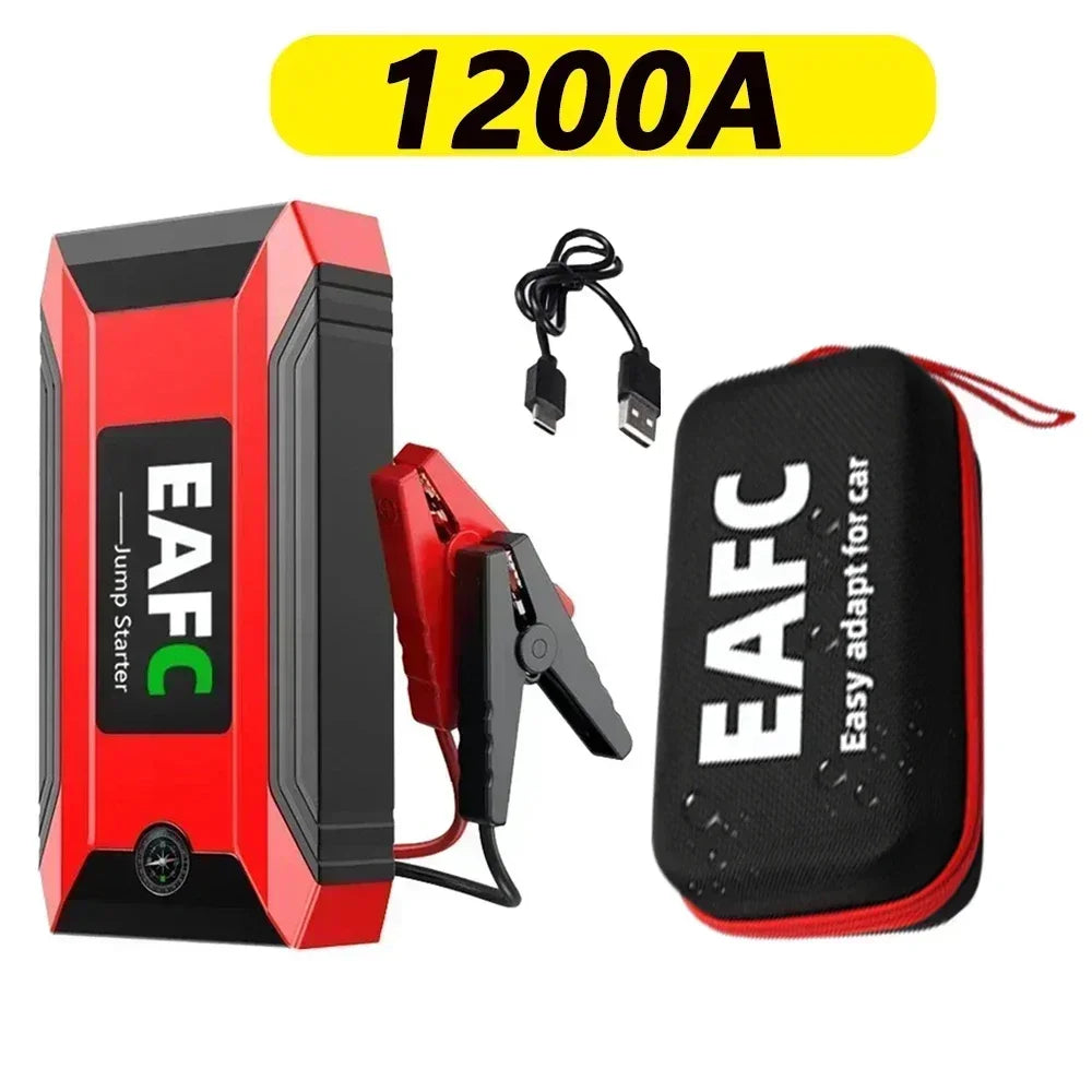 New 2000A/1200A Portable Car Jump Starter Power Bank Car Booster Charger 12V Starting Device Petrol Diesel Car Emergency Booster