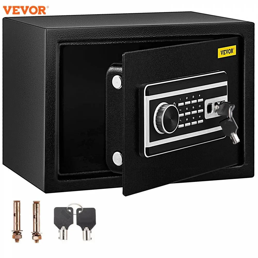 VEVOR Fingerprint Locks Safe Deposit Box 0.8/1.7/2.1 Cubic Feet Digital Electronic Secret Hidden Piggy Bank for Store Money Guns