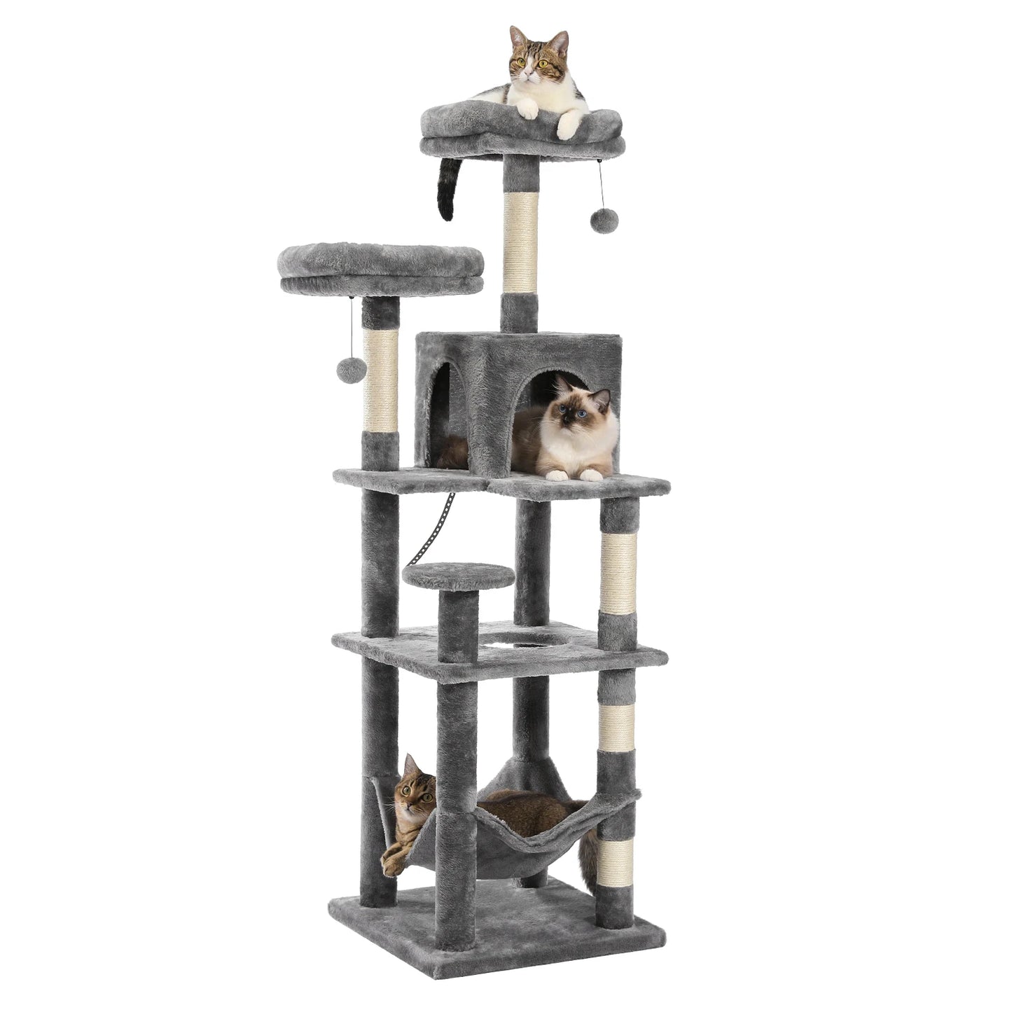 Cat Tower for Indoor Cats Multi-Level Plush Cat Condo