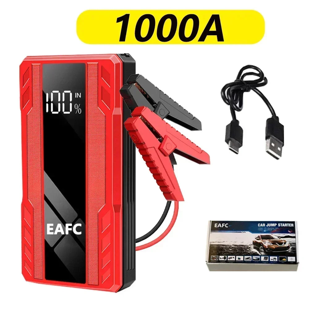 New 2000A/1200A Portable Car Jump Starter Power Bank Car Booster Charger 12V Starting Device Petrol Diesel Car Emergency Booster