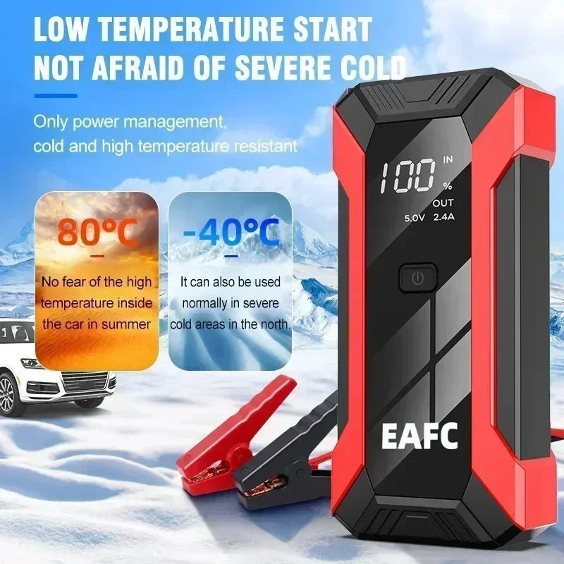 New 2000A/1200A Portable Car Jump Starter Power Bank Car Booster Charger 12V Starting Device Petrol Diesel Car Emergency Booster