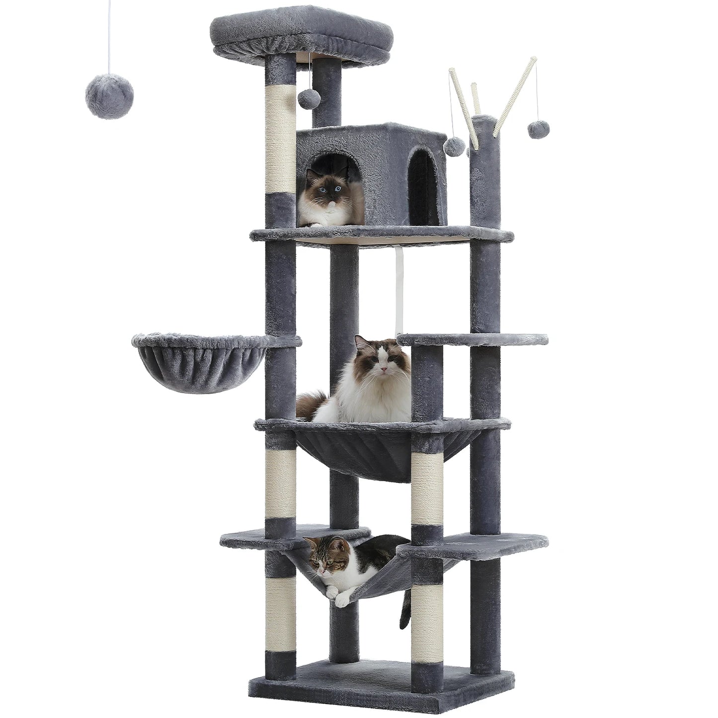 Cat Tower for Indoor Cats Multi-Level Plush Cat Condo