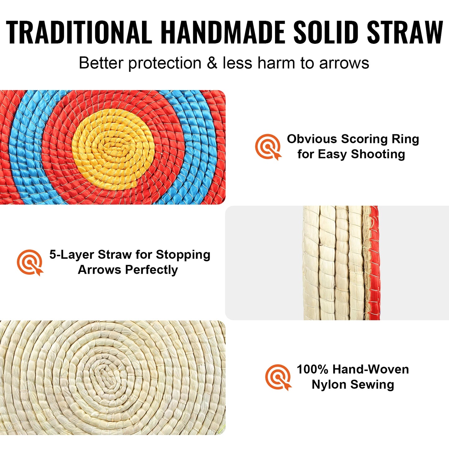 20in Traditional Solid Straw Round Archery Targe