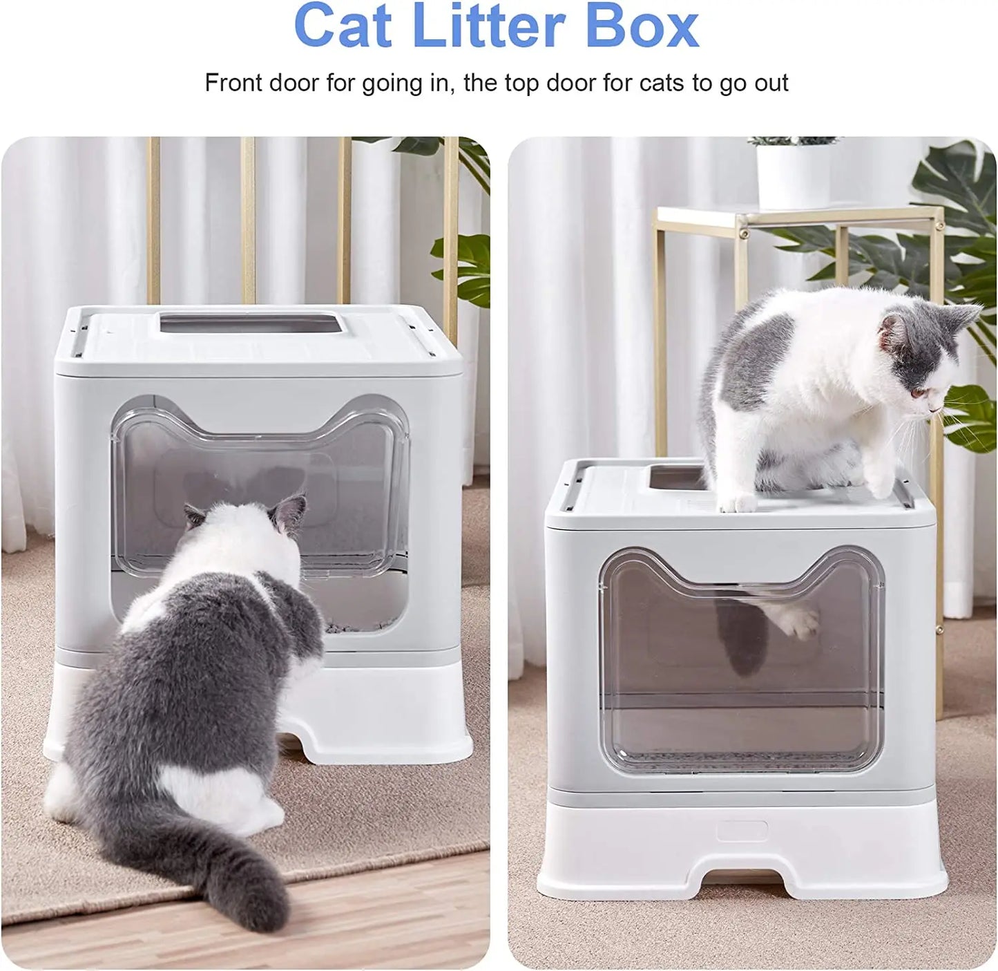 Front Entry Top Exit Cat Litter Tray Box