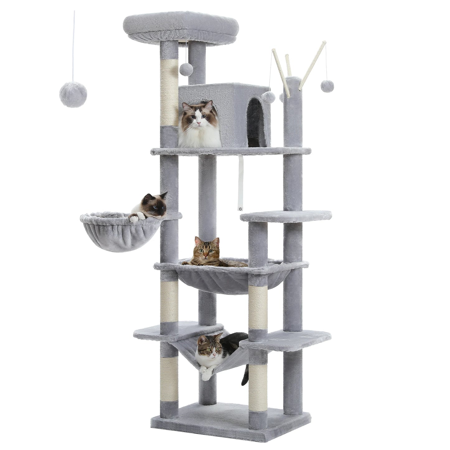 Cat Tower for Indoor Cats Multi-Level Plush Cat Condo