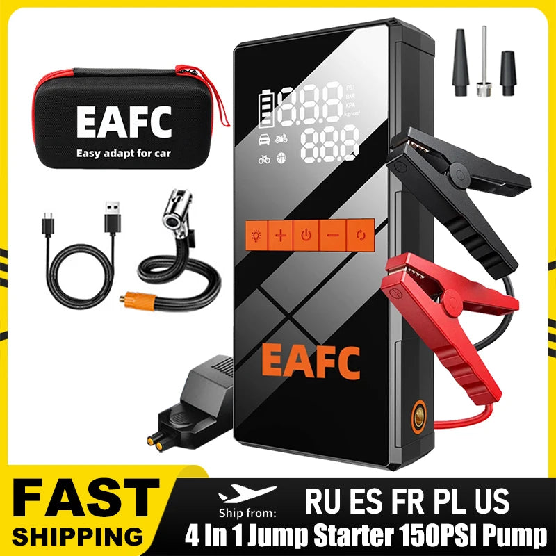 12V Car Jump Starter 4 In 1 Car Wireless Tire Inflator Pump