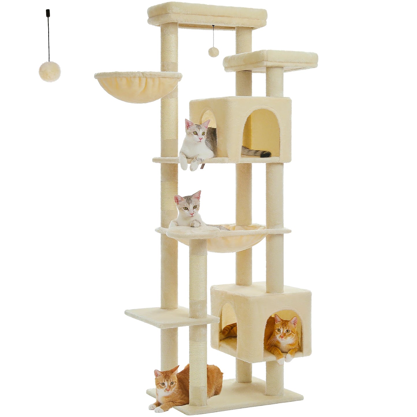 Cat Tower for Indoor Cats Multi-Level Plush Cat Condo