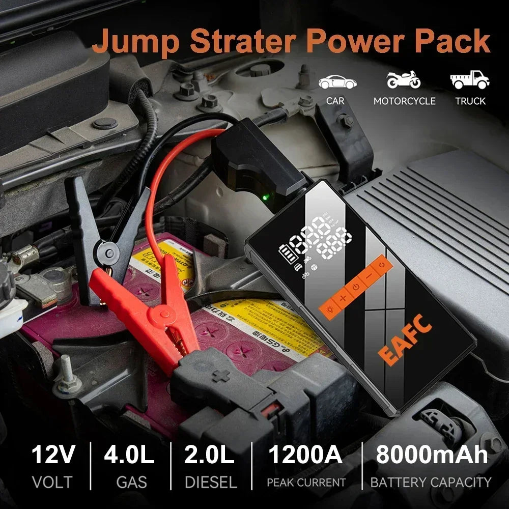 12V Car Jump Starter 4 In 1 Car Wireless Tire Inflator Pump