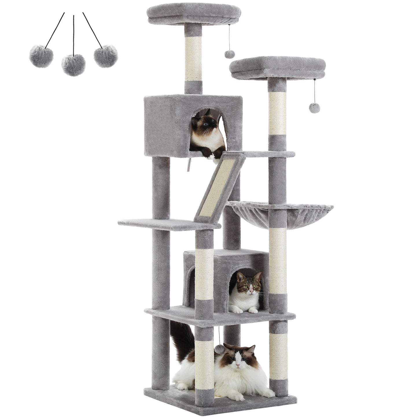 Cat Tower for Indoor Cats Multi-Level Plush Cat Condo