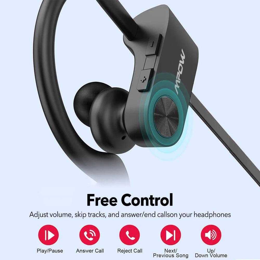 Waterproof Bluetooth Earbuds 12 Hours Playtime Noise Canceling Mic for iPhone